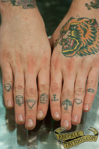 Knuckle Tattoos Tiger